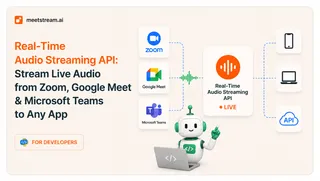 Real-Time Audio Streaming API: Stream Live Audio from Zoom, Google Meet & Microsoft Teams to Any App